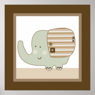 Poster de Arte do Elefante Safari Sonoro