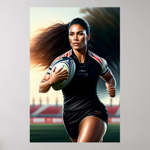 Poster de Arte do Jogador de Rugby