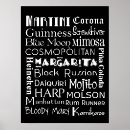 Poster de Arte do Metrô de Bebidas Favoritas