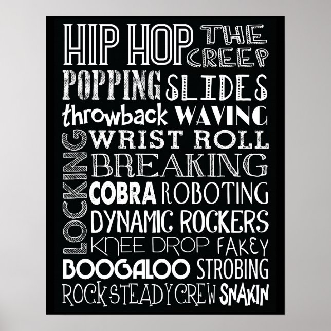 Poster de Arte do Metrô de Hip Hop Dance (Frente)