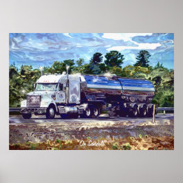 Poster de Arte do Piloto Petroleiro Branco Big Rig