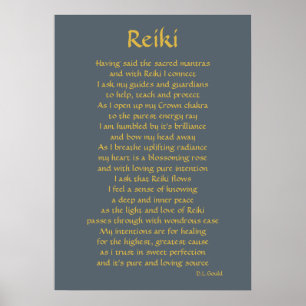 Poster De "arte do poema da conexão Reiki"