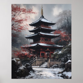 Poster de Arte do Templo Budista Japonês