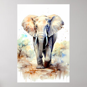Poster de Arte Elefante - África - Muralha