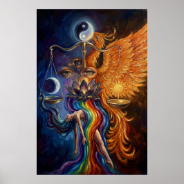 Poster de Arte Espiritual Fênix & Lótus