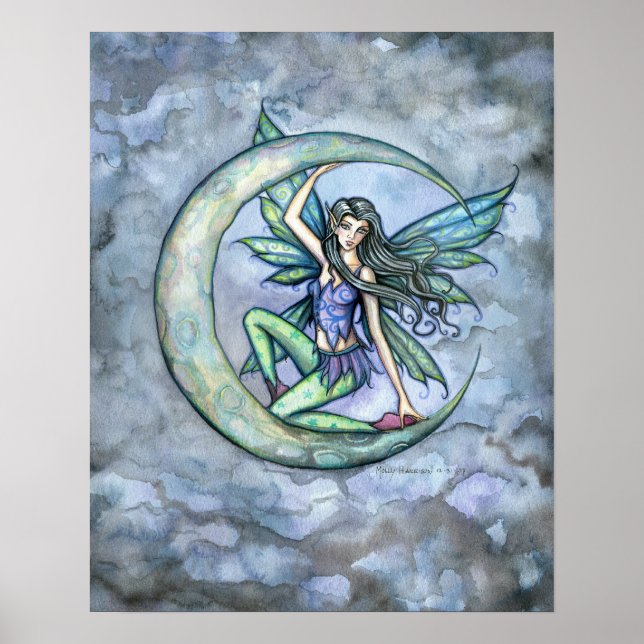Poster de Arte Fantasia Fada e Lua (Frente)