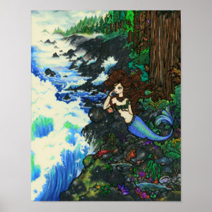Póster De "arte feericamente do oceano da costa da