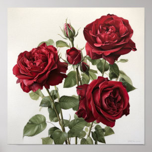 Poster de Arte Flor do Rosa vermelha