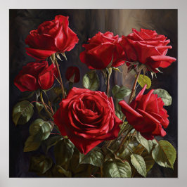 Poster de Arte Flor do Rosa vermelha