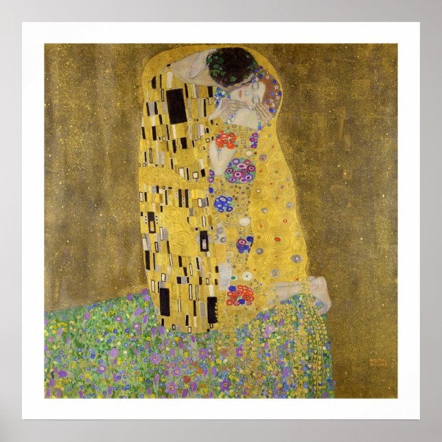POSTER de ARTE : GUSTAV KLIMT : O BEIJO, 1907-08 (Frente)