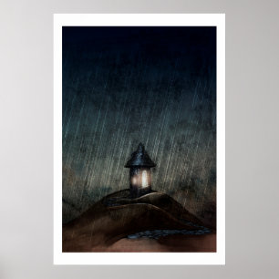 Poster de Arte Ilustrada "Quente Quando Chove"