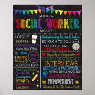 Poster de Arte Inspirativa do Trabalhador Social