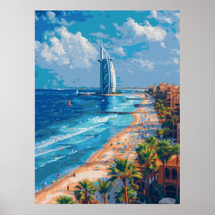 Poster De Arte Isométrica Com Píxeis De 8 Bits - L