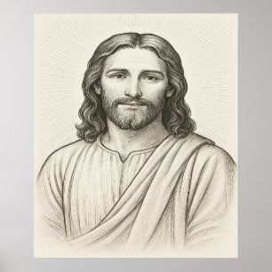 Poster de Arte LDS da Ilustração do Cristo Jesus