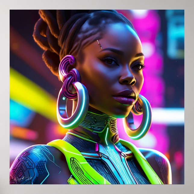 Poster de Arte Moderna afrofuturista africana (Frente)