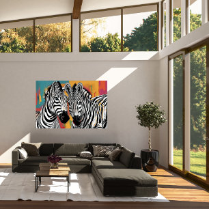 Poster de Arte Moderna de Duas Zebras
