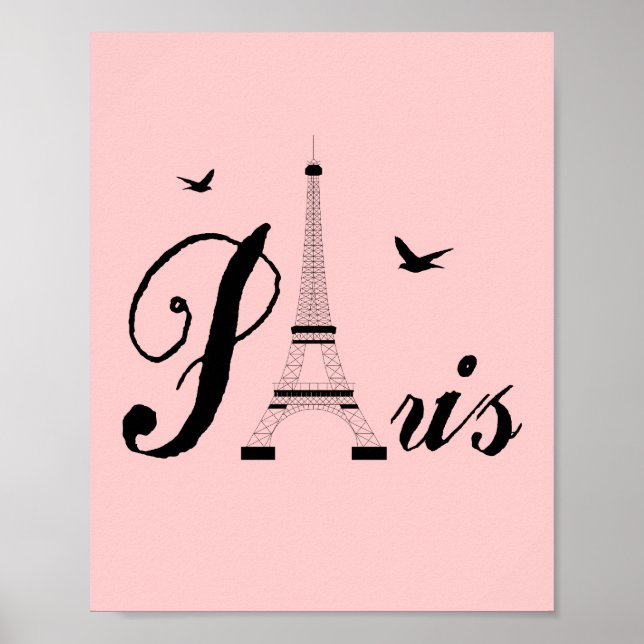 Poster de Arte Moderna de Paris Rosa (Frente)