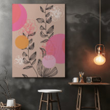 Poster de arte moderna do muro artístico floral