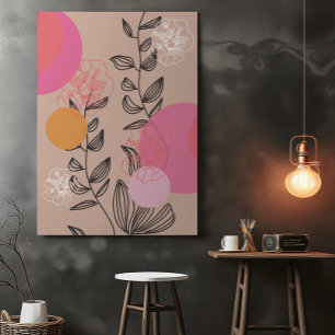 Poster de arte moderna do muro artístico floral