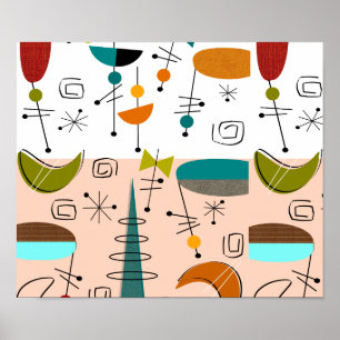 Poster De Arte Moderna Do Século médio Meia Lua 6