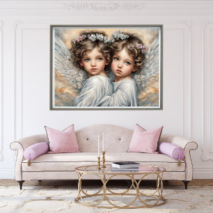 Poster de Arte Moderna Irmãs Anjos Bebês