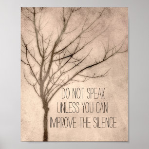 poster de arte natural com texto e árvore em tons