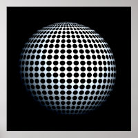 Poster de Arte Op Dot Sphere