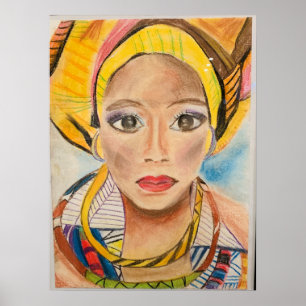 poster de arte original de mulher africana