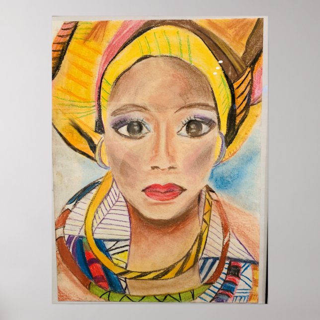 Poster de arte original de mulher africana (Frente)
