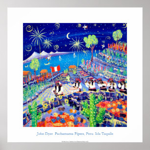 Poster de Arte: Pachamama Pipers, Peru. Isla Taqui
