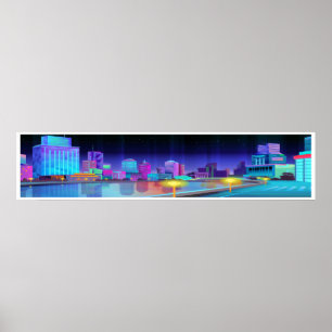 Poster de Arte Panorâmica de Cena Noturna Extra Gr