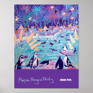 Poster de Arte: Pinguim Roxo no Zoológico
