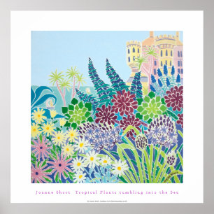 Poster de Arte: Plantas Tropicais caindo no mar