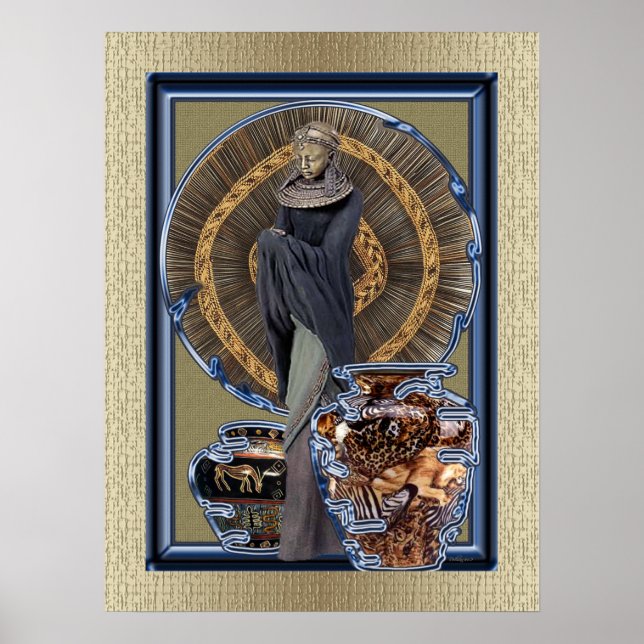 Poster de Arte Popular Moderna Afrocêntrica (Frente)