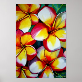 Poster de arte rosa de Frangipani por Sacha Grosse