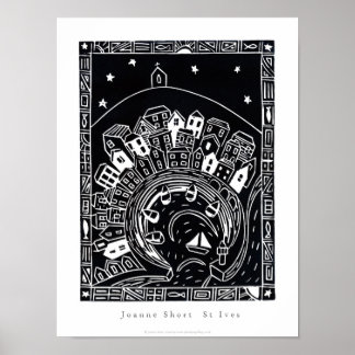 Poster de Arte: Ruas Ives, Cornwall. Imagem de Rec