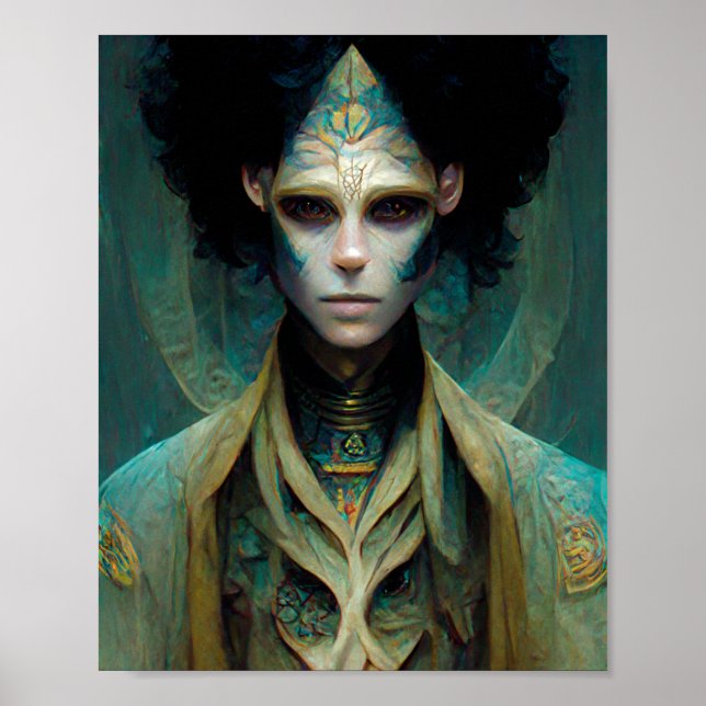 Poster de Arte Sci-Fi do Alienígena Man (Frente)