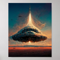 Poster de Arte Sci-Fi do Espaçamento