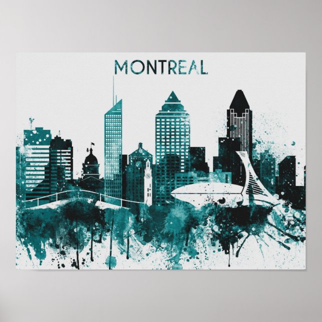 Poster de Arte Skyline de Montreal (Frente)