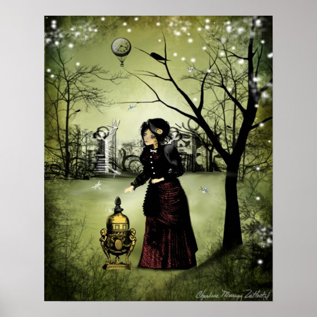 Poster de Arte Steampunk - No Fim do Dia (Frente)