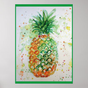 Poster de Arte Tropical de Fruta de ananás
