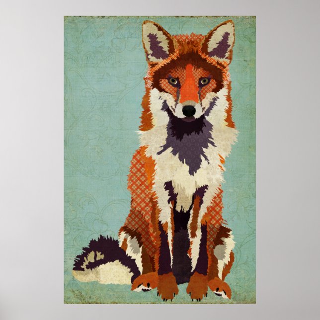 Poster de Arte Vermelha e Violeta (Frente)