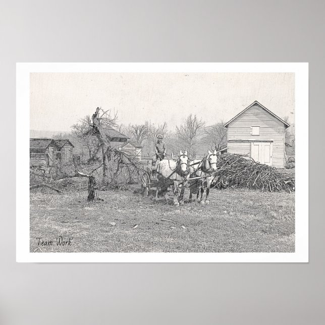 Poster de Arte Vintage do Team Work (Frente)