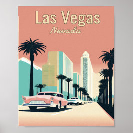 Poster de Arte Vintage Minimalista em Las Vegas Sk