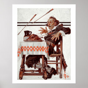 Poster de arte vítrea humorística de ação de graça