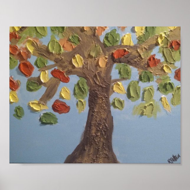 Poster de árvore colorida (Frente)