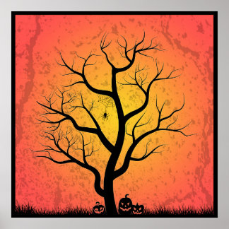 Poster de Árvore de Halloween Spooky