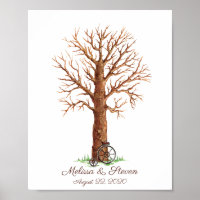 Poster de Árvore de Impressão Digital de Pintura e