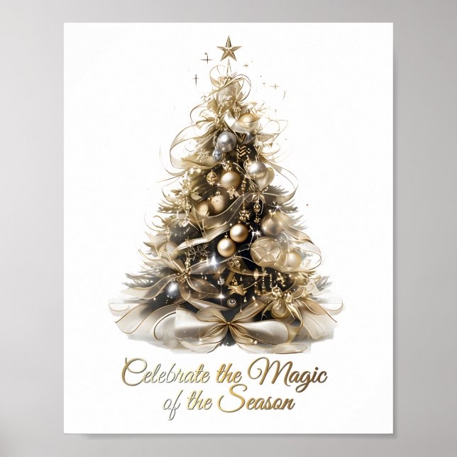 Poster de Árvore de Natal Elegante (Frente)