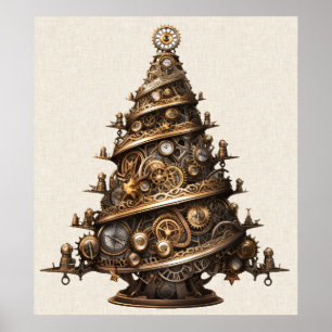 Poster de Árvore de Natal Steampunk